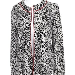 Marc Cain Luxury Leopard Knit Jacket | Cashmere Blend | EU 38